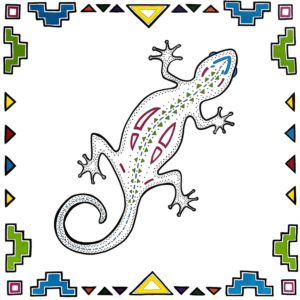 Gecko, 2024 Acrylic on MDF board 80 x 80 cm